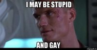 i may be stupid and gay