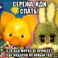 серёжа, иди спать! а то дед мороз не принесёт тебе подарок на новый год!