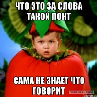что это за слова такой понт сама не знает что говорит