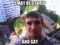 i may be stupid and gay