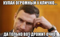 кулак огромный у кличко... да только вот дрожит очко!