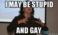 i may be stupid and gay