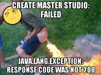 create master studio: failed java.lang.exception: response code was not 200