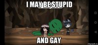 i may be stupid and gay