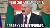 кроме загранпаспорта справку от ветеринара