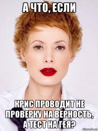 а что, если крис проводит не проверку на верность, а тест на гея?