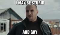 i may be stupid and gay
