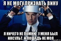 я не могу признать вину я ничего не помню. у меня был инсульт. и лошадь не моя