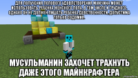для получения полового удовлетворения мужчина может использовать ребенка женского пола, в том числе и грудного. однако он не должен лишать ребенка девственности, допустима только содомия. мусульманин захочет трахнуть даже этого майнкрафтера