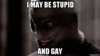 i may be stupid and gay