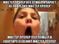 мистер пропер всё отмыл и паркет не повредил мистер пропер мистер пропер пол помыл и квартиру освежил мистер пропер