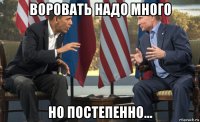 воровать надо много но постепенно...