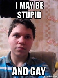 i may be stupid and gay