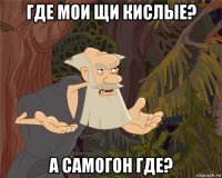где мои щи кислые? а самогон где?