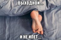 выходной.... и не ипет....