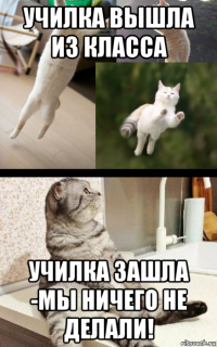 училка вышла из класса училка зашла -мы ничего не делали!