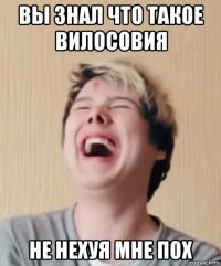 вы знал что такое вилосовия не нехуя мне пох