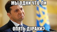 мы одни что-ли опять дураки?
