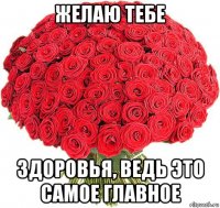 желаю тебе здоровья, ведь это самое главное