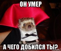 он умер а чего добился ты?