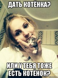 дать котёнка? или у тебя тоже есть котёнок?