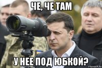 че, че там у нее под юбкой?