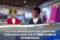  сидорова марина ивановна и никитина юлия валерьевна в программе время на первом канале