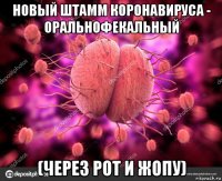 новый штамм коронавируса - оральнофекальный (через рот и жопу)