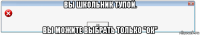 вы школьник тупой. вы можите выбрать только "ок"