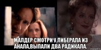  малдер смотри у либерала из анала,выпали два радикала.