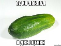 один доклад и две оценки