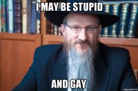 i may be stupid and gay