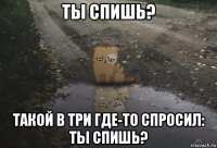 ты спишь? такой в три где-то спросил: ты спишь?