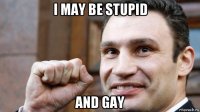 i may be stupid and gay