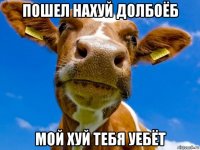 пошел нахуй долбоёб мой хуй тебя уебёт