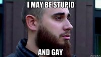 i may be stupid and gay