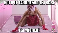 короче заколебал ты всех ты уволен!