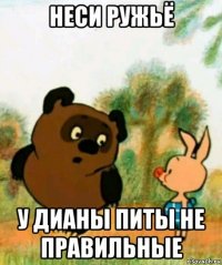 неси ружьё у дианы питы не правильные