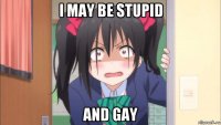 i may be stupid and gay