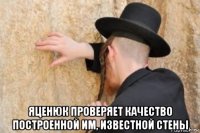  яценюк проверяет качество построенной им, известной стены