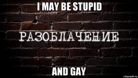 i may be stupid and gay