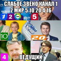 слабое звено канал 1 2 мир 5 10 20 4 16 ведущий