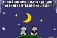 спокойной ночи, бабуля и дедуля!!! от вики и сергея. крепко целуем!!! 