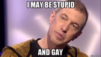 i may be stupid and gay