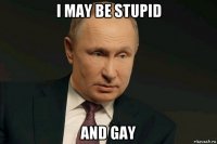 i may be stupid and gay
