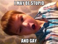 i may be stupid and gay