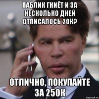 паблик гниёт и за несколько дней отписалось 20к? отлично, покупайте за 250к