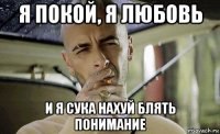 я покой, я любовь и я сука нахуй блять понимание