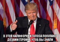  в этой калифорнии голоса покупают дозами героина. чтоб вы знали