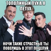 тополиный пух а я петух ночи такие страстные ты поверишь в этот поцелуй